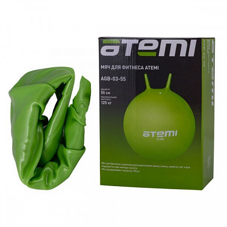Мяч гимнастический, для фитнеса (фитбол) с рожками Atemi AGB0355 (55см)