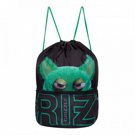 Мешок для обуви GRIZZLY OM-94-4 black/green