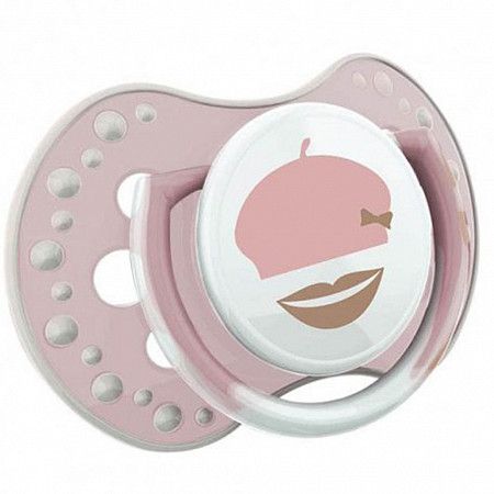 Пустышка силиконовая 3-6 мес. симметричной формы, динамическая LOVI Retro baby (22/804girl) 2 шт.