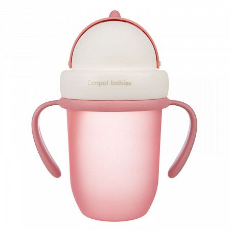 Поильник Canpol babies Matte Pastels со складывающейся трубочкой 9м+ 210мл (56/522_pin) pink