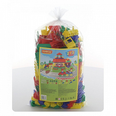 Конструктор Полесье Строитель 273 элемента в пакете 36131