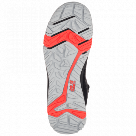 На картинке изображен Ботинки женские Jack Wolfskin Activate Xt Texapore Mid W black / orange coral Ботинки женские Jack Wolfskin Activate Xt Texapore Mid W black / orange coral