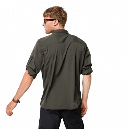 Рубашка мужская Jack Wolfskin Atacama Roll-Up Shirt dark moss
