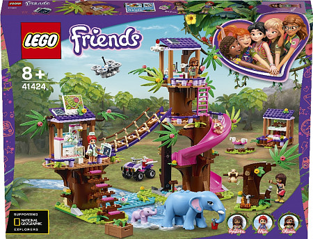 На картинке изображен Конструктор LEGO Friends Джунгли: Штаб Спасателей 41424 Конструктор LEGO Friends Джунгли: Штаб Спасателей 41424