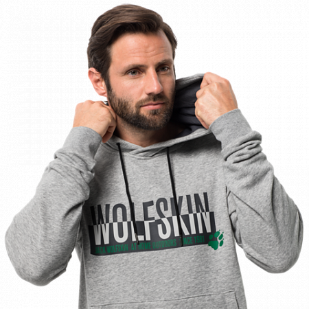 Пуловер мужский Jack Wolfskin Slogan Hoody M light grey