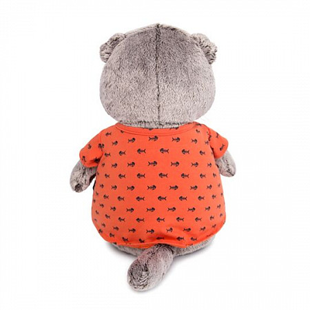 Мягкая игрушка Budibasa Басик в оранжевой футболке в рыбки с львенком Ks22-083