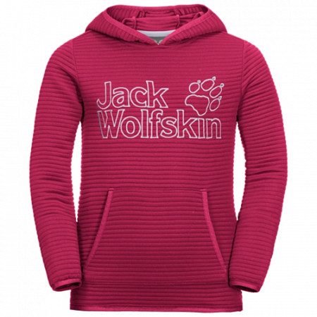 На картинке изображен Джемпер детский Jack Wolfskin Modesto Hoody Kids azalea red Джемпер детский Jack Wolfskin Modesto Hoody Kids azalea red