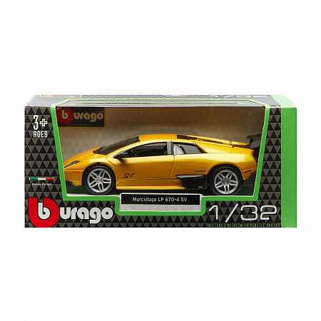 Коллекционная машина Bburago 1:32 Lamborghini Murcielago LP 670-4 SV (18-43052) yellow