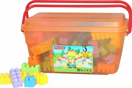 Конструктор Полесье Строитель 109 элементов в контейнере 50434
