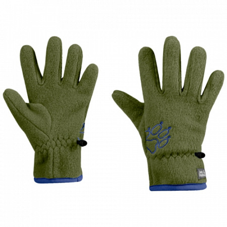 На картинке изображен Перчатки детские Jack Wolfskin Baksmalla Fleece Glove Kids cypress green Перчатки детские Jack Wolfskin Baksmalla Fleece Glove Kids cypress green