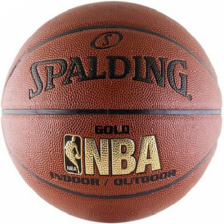 На картинке изображен Мяч баскетбольный Spalding Gold № 7 74-559Z Мяч баскетбольный Spalding Gold № 7 74-559Z
