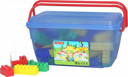 Конструктор Полесье Строитель 109 элементов в контейнере 50434