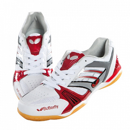 На картинке изображен Кроссовки для настольного тенниса Butterfly Utop I white/red Кроссовки для настольного тенниса Butterfly Utop I white/red