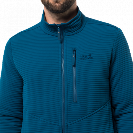 На картинке изображен Джемпер мужский Jack Wolfskin Modesto Jacket Men glacier blue Джемпер мужский Jack Wolfskin Modesto Jacket Men glacier blue