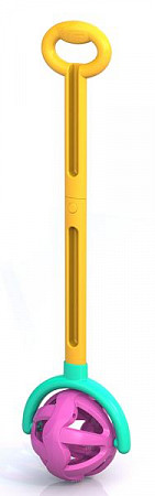 Каталка с ручкой Nordplast Шарик 762/2 yellow/purple