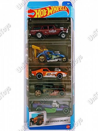 Набор машинок Hot Wheels HW Exposed Engines 5 шт. (1806 HFV90)