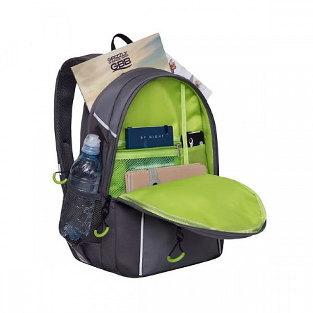 Школьный рюкзак GRIZZLY RB-963-1 grey/dark grey