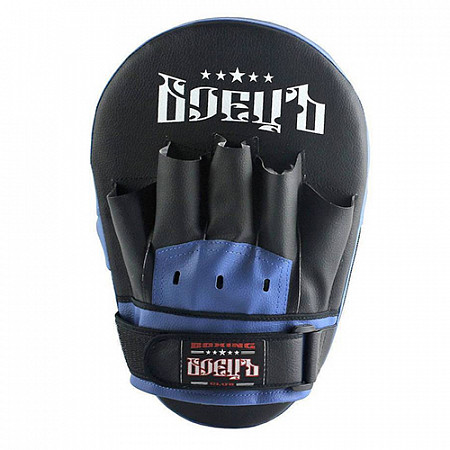 На картинке изображен Лапы боксерские прямые БОЕЦЪ 211 black/blue Лапы боксерские прямые БОЕЦЪ 211 black/blue