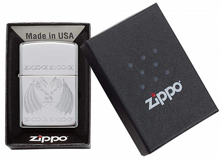 Зажигалка Zippo High Polish Chrome Dancing Dragons 29988