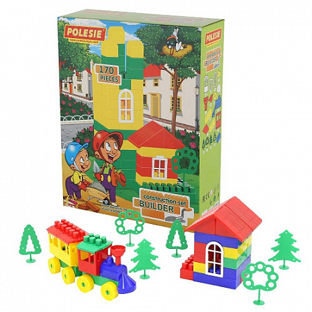 Конструктор Полесье Строитель 170 элементов в коробке 3447