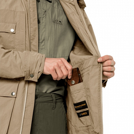 Ветрозащитная летняя куртка мужская Jack Wolfskin Lakeside Safari Jacket M sand dune