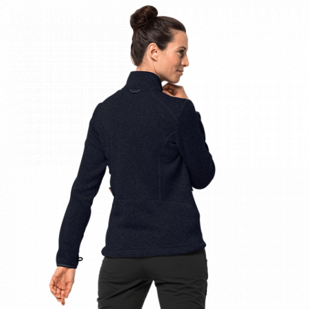 На картинке изображен Джемпер женский Jack Wolfskin Caribou Track Jacket W midnight blue Джемпер женский Jack Wolfskin Caribou Track Jacket W midnight blue