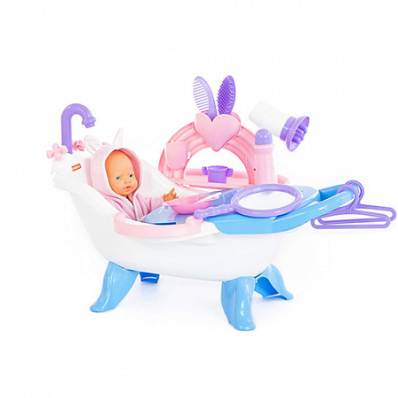 Набор для купания кукол Полесье с аксессуарами и пупсом 83432
