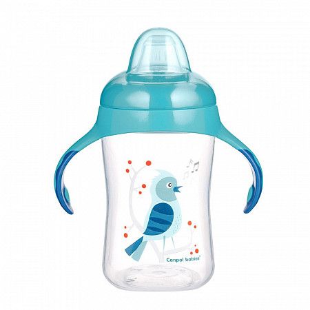 Поильник Canpol babies BIRDS с силиконовым носиком 12м+ 300 мл (56/519) blue 