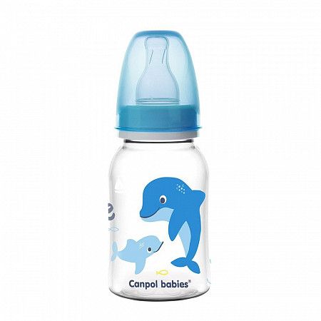 Бутылочка для кормления Canpol babies LOVE&SEA с узким горлышком 120 мл., 0+ мес. (59/300) blue