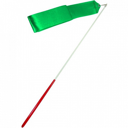 На картинке изображен Лента для художественной гимнастики Amely AGR-201 6 м с палочкой Green Лента для художественной гимнастики Amely AGR-201 6 м с палочкой Green