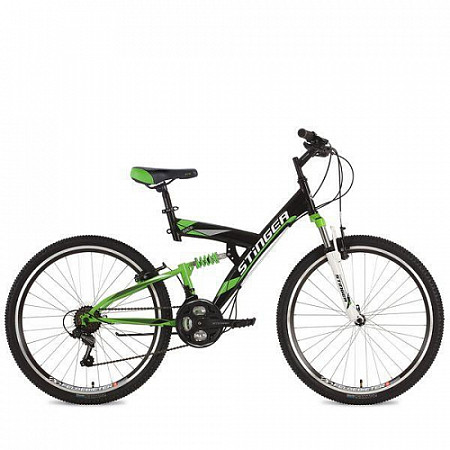 На картинке изображен Велосипед Stinger Banzai 26" (2018) Black Велосипед Stinger Banzai 26" (2018) Black