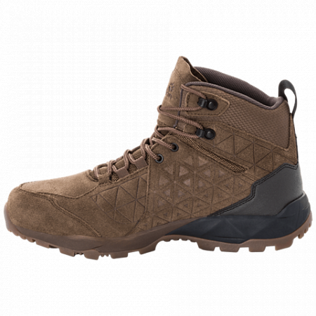 На картинке изображен Ботинки мужские Jack Wolfskin Cascade Hike Lt Texapore Mid M dark wood / phantom Ботинки мужские Jack Wolfskin Cascade Hike Lt Texapore Mid M dark wood / phantom
