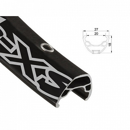 Обод Alexrims 650В 20мм 32Н, двойной, D, SSE, black SX44