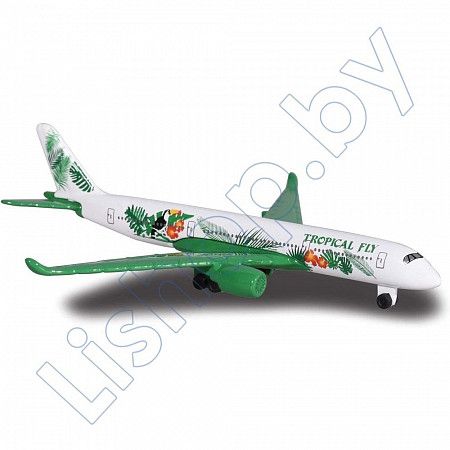 На картинке изображен Самолет Majorette Fantasy Airplanes A350-900 (212053120) white/green Самолет Majorette Fantasy Airplanes A350-900 (212053120) white/green