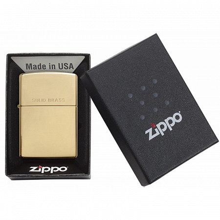 Зажигалка Zippo Solid Brass Engraved High Polish 254