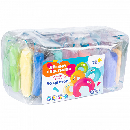 На картинке изображен Набор для лепки Genio Kids Легкий пластилин 36 цветов TA1722 Набор для лепки Genio Kids Легкий пластилин 36 цветов TA1722
