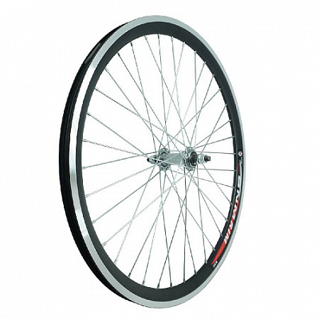 Переднее колесо 24" обод двойной black, втулка, гайка,silver ZVO20617