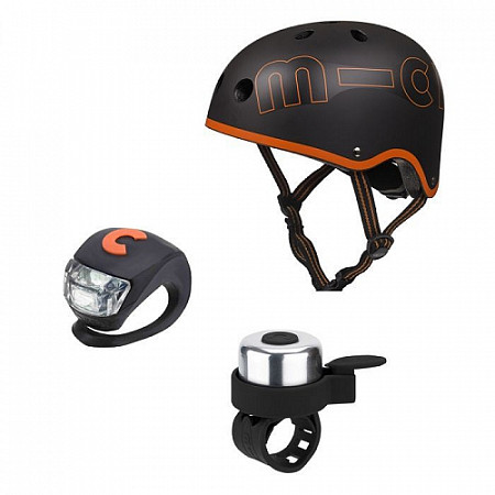 Защитный набор Micro Шлем Black/Orange V1
