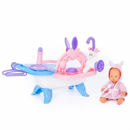 Набор для купания кукол Полесье с аксессуарами и пупсом 83432
