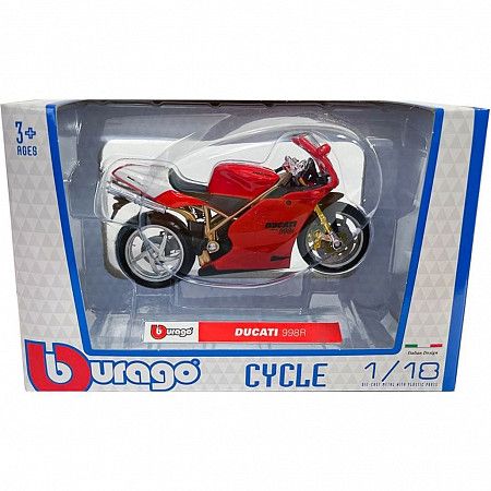 Мотоцикл Bburago 1:18 Ducati 998R (18-51000/18-51033)