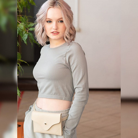 Поясная сумка женская Ors Oro OMS-0151 beige