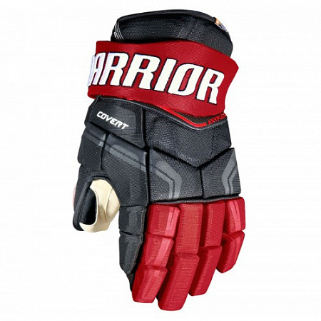 На картинке изображен Перчатки хоккейные Warrior Covert QRE Pro SR black/red Перчатки хоккейные Warrior Covert QRE Pro SR black/red