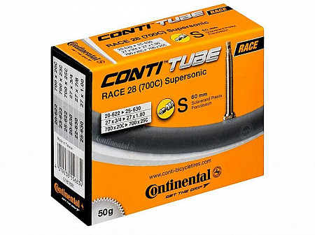 Велокамера Continental Race 28" Supersonic, 18-622/25-630, S60, велониппель, 01818910000