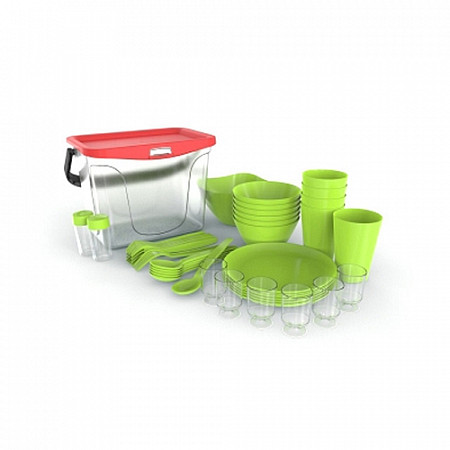 На картинке изображен Набор для пикника Berossi Party lime ИК56138000 Набор для пикника Berossi Party lime ИК56138000