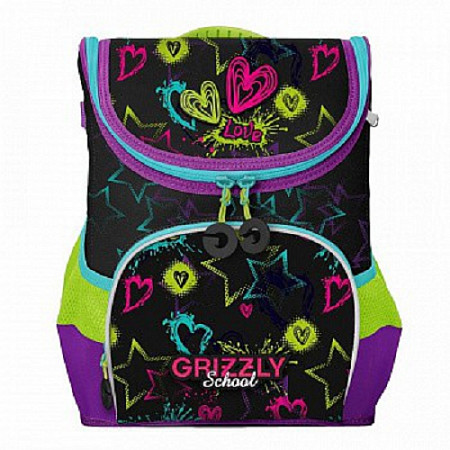 Рюкзак школьный GRIZZLY RAn-082-1 /1 black/purple
