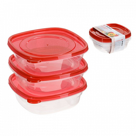 Набор прямоугольных контейнеров для пищевых продуктов Perfecto Linea с крышкой 0,8 л 37-005000