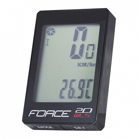 На картинке изображен Велокомпьютер Force Wls 39130 black Велокомпьютер Force Wls 39130 black