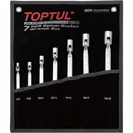 Набор шарнирных торцевых ключей Toptul 6-19 мм 7 штук GPAQ0701