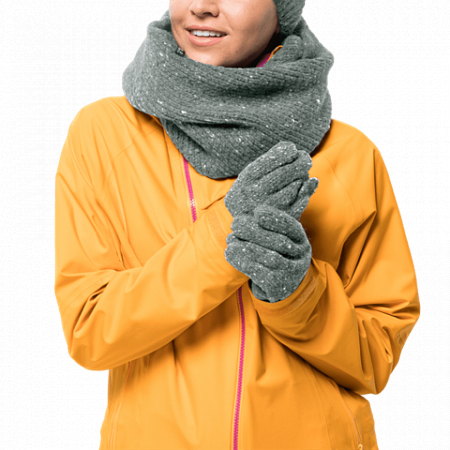 На картинке изображен Перчатки мужские Jack Wolfskin Merino Glove greenish grey Перчатки мужские Jack Wolfskin Merino Glove greenish grey