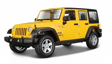 На картинке изображен Машинка Maisto 1:24 Jeep Wrangler (31268) yellow Машинка Maisto 1:24 Jeep Wrangler (31268) yellow